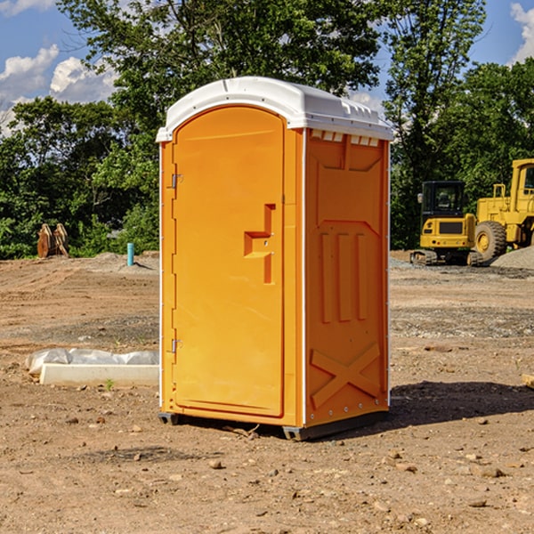 how often are the portable restrooms cleaned and serviced during a rental period in Parker KS